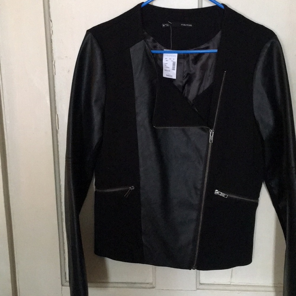 Prt  leather n stretch cotton light material